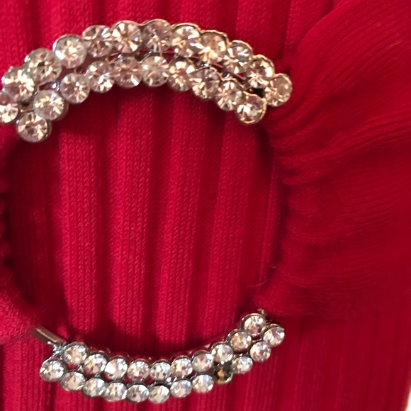 Ribbed turtleneck with attached rhinestone belt - Picture 4 of 5